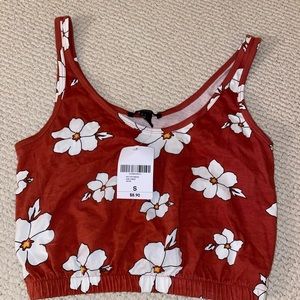Burnt orange floral Forever 21 crop top